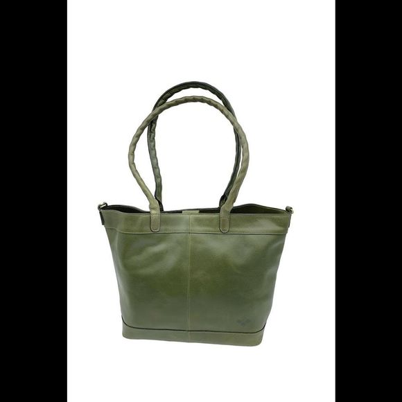 Patricia Nash Convertible Leather Mallory Tote Soft Olive - Picture 1 of 4